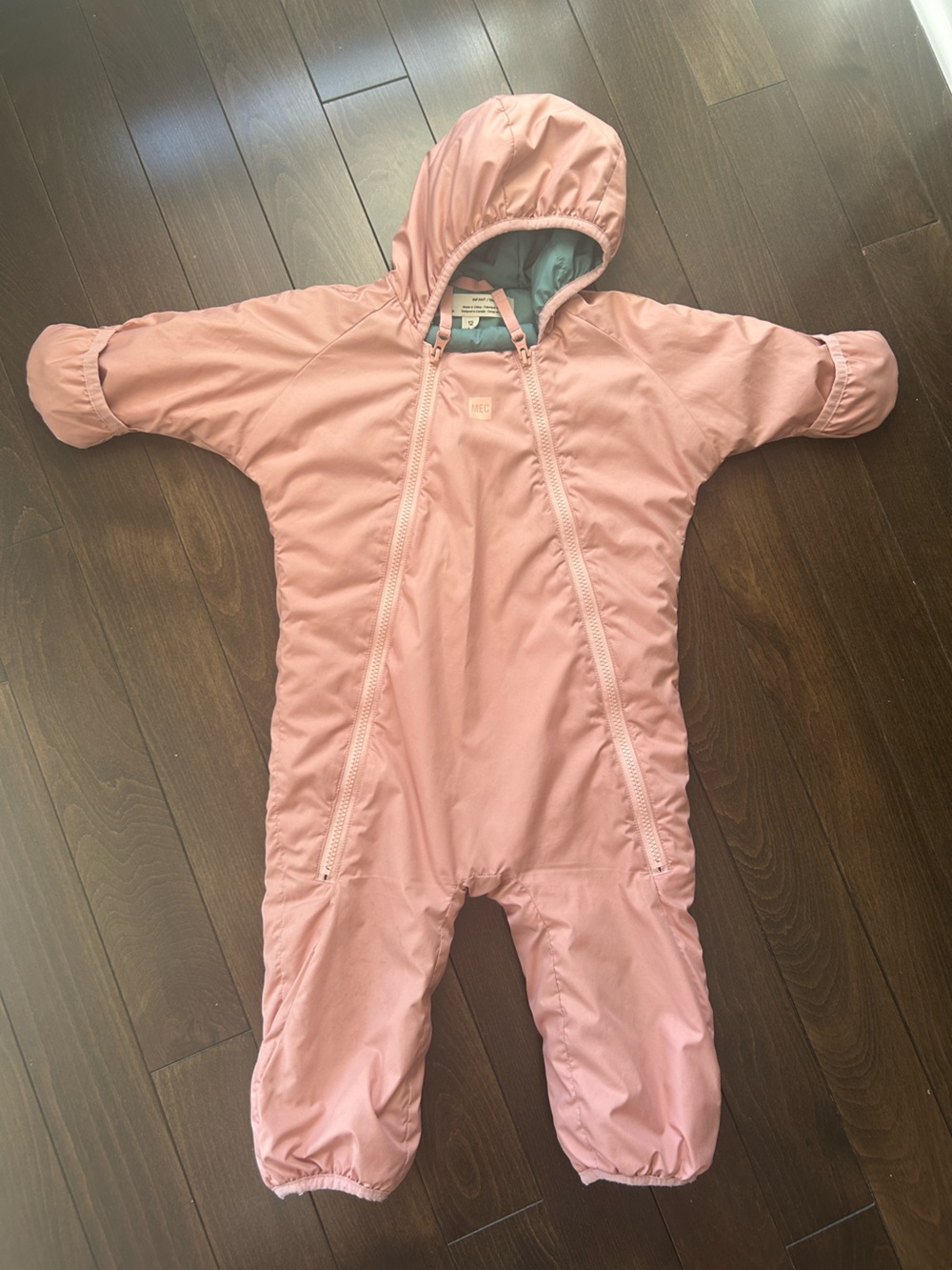 MEC Bundle Up Bunting Suit Hooded One-Piece Pink Baby 12M
